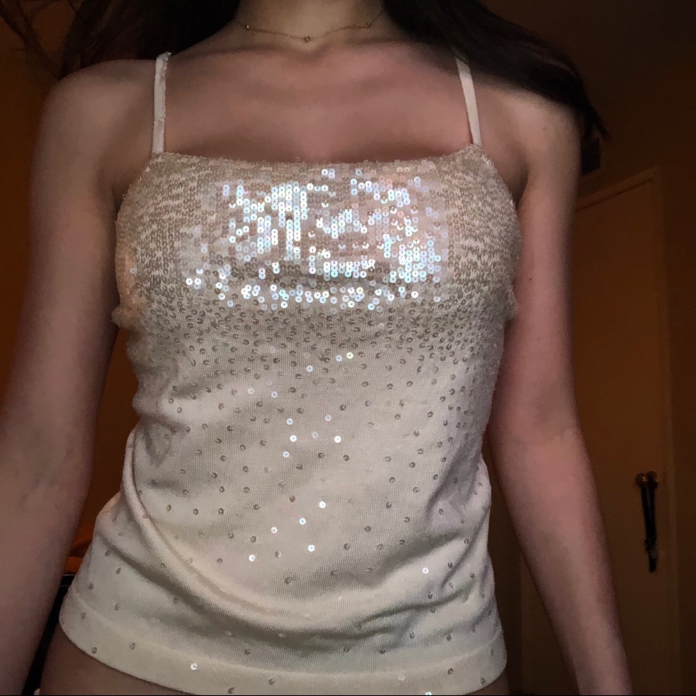 BCBG MAXAZRIA SEQUIN TOP
